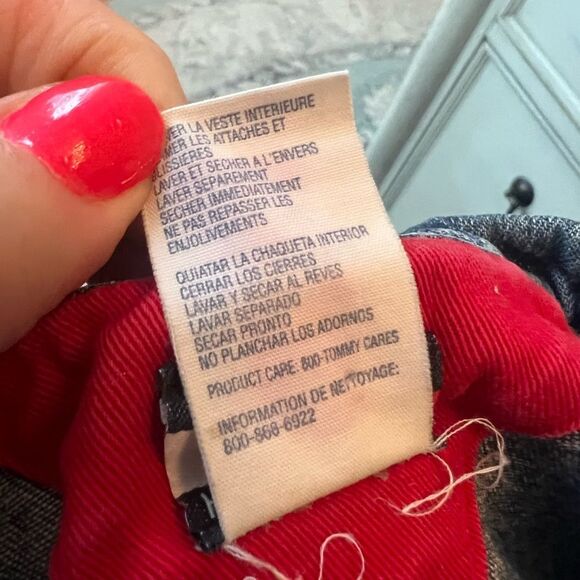 80’s 90’s Y2K Tommy Hilfiger Patriotic USA FLAG Sz 12-18mos Denim Patch Jacket - Picture 9 of 9